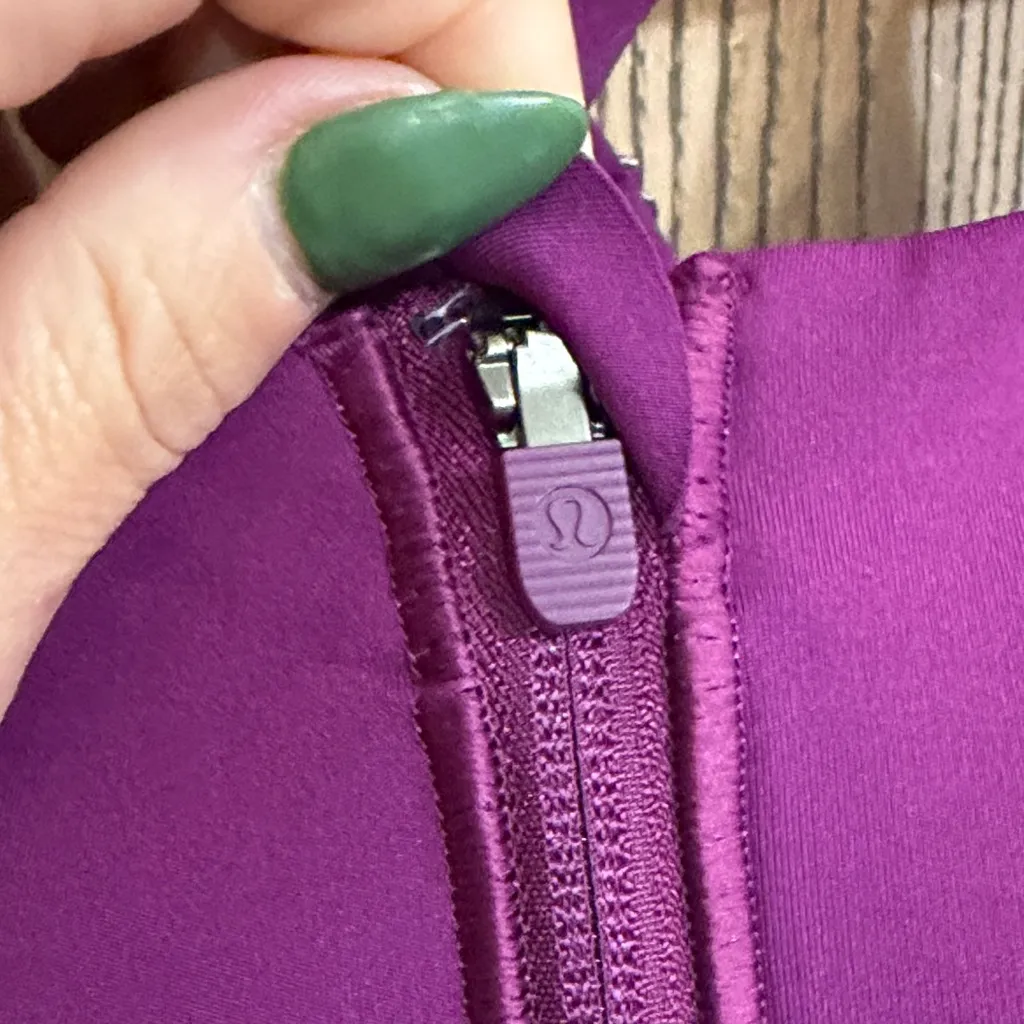 Lululemon Energy Zip Front Bra High Support B-G Cups Chilled Grape 34DDD - Image 5