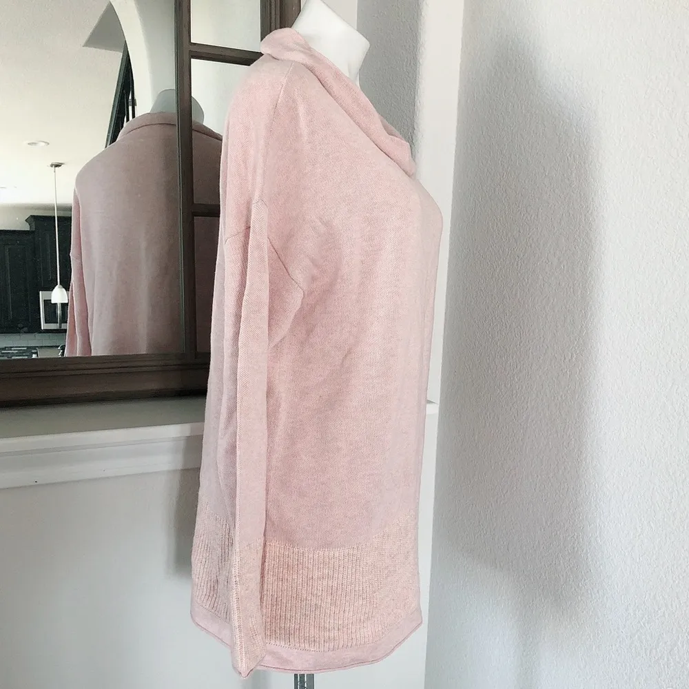 J.Jill Pure Jill Cowl Neck Sweater Cotton & Wool Blend Soft Pink Size M NWT $109 - Image 6
