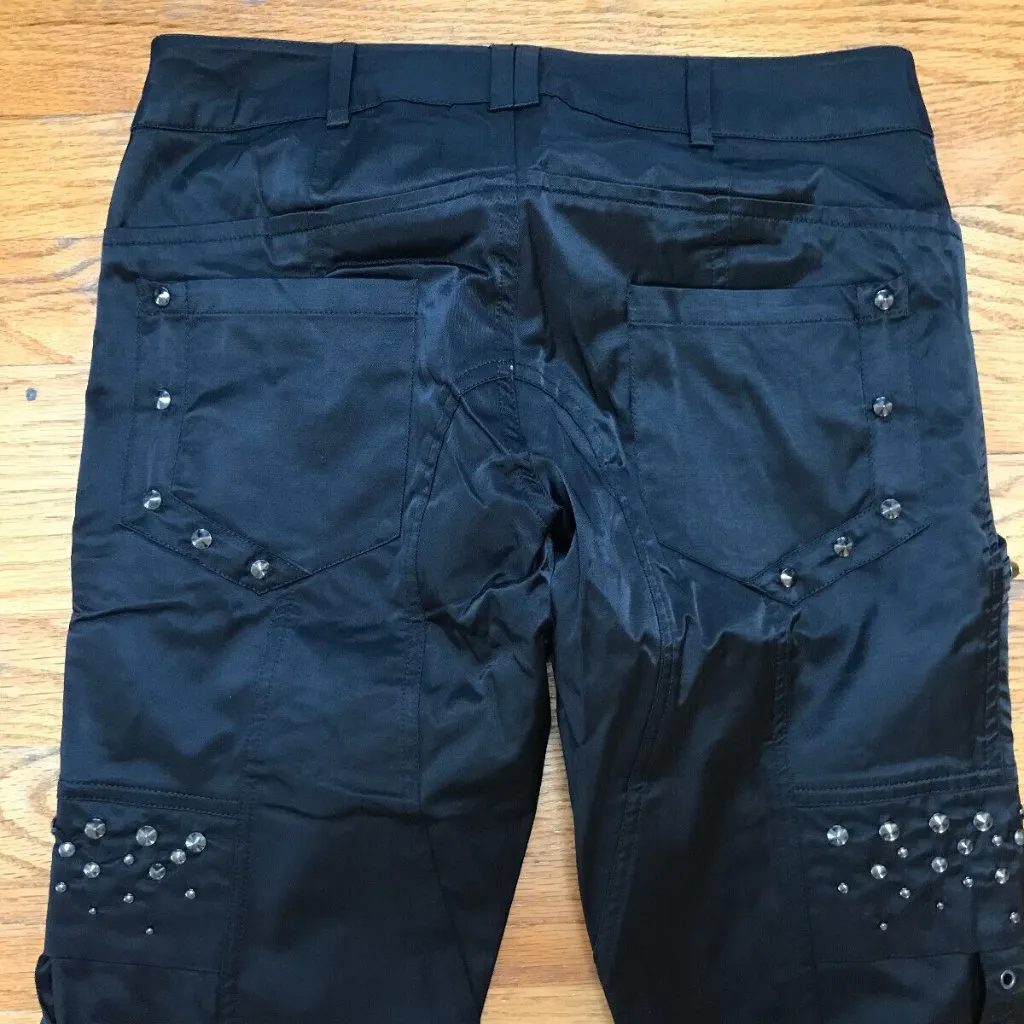 Punk Rave Black Studded Gothic Steampunk Metal Cosplay Visual Kei Pants Size XL - Image 7