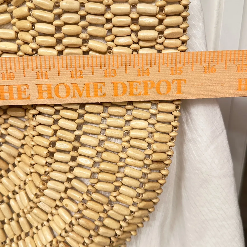 Natural Rachel Ashwell Wooden Beaded Bag Summer Purse Excellent Condition - Image 9