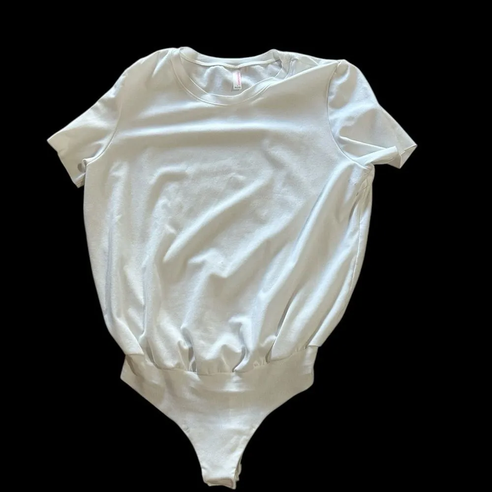 Commando Essential Cotton Crewneck Tee Bodysuit, White, Size Large, NWOT - Image 5