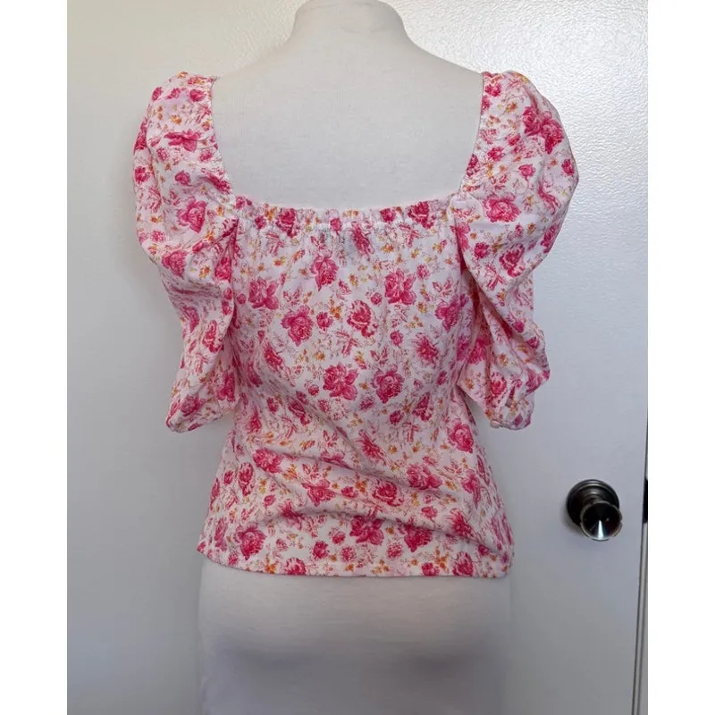 Something Navy  Fitted Surplice Top Size Small - Image 4