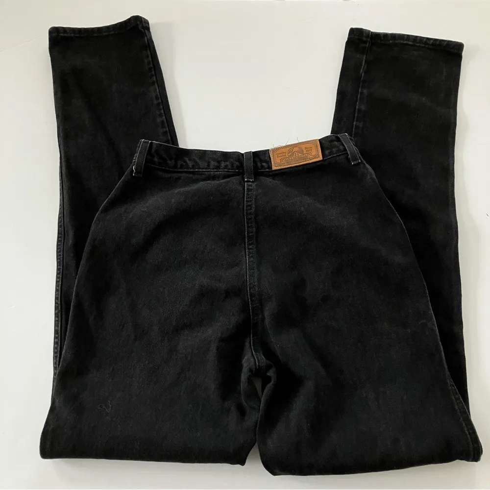 | Vintage Black Denim X-Long Inseam High Waist Jeans 31 - Image 4