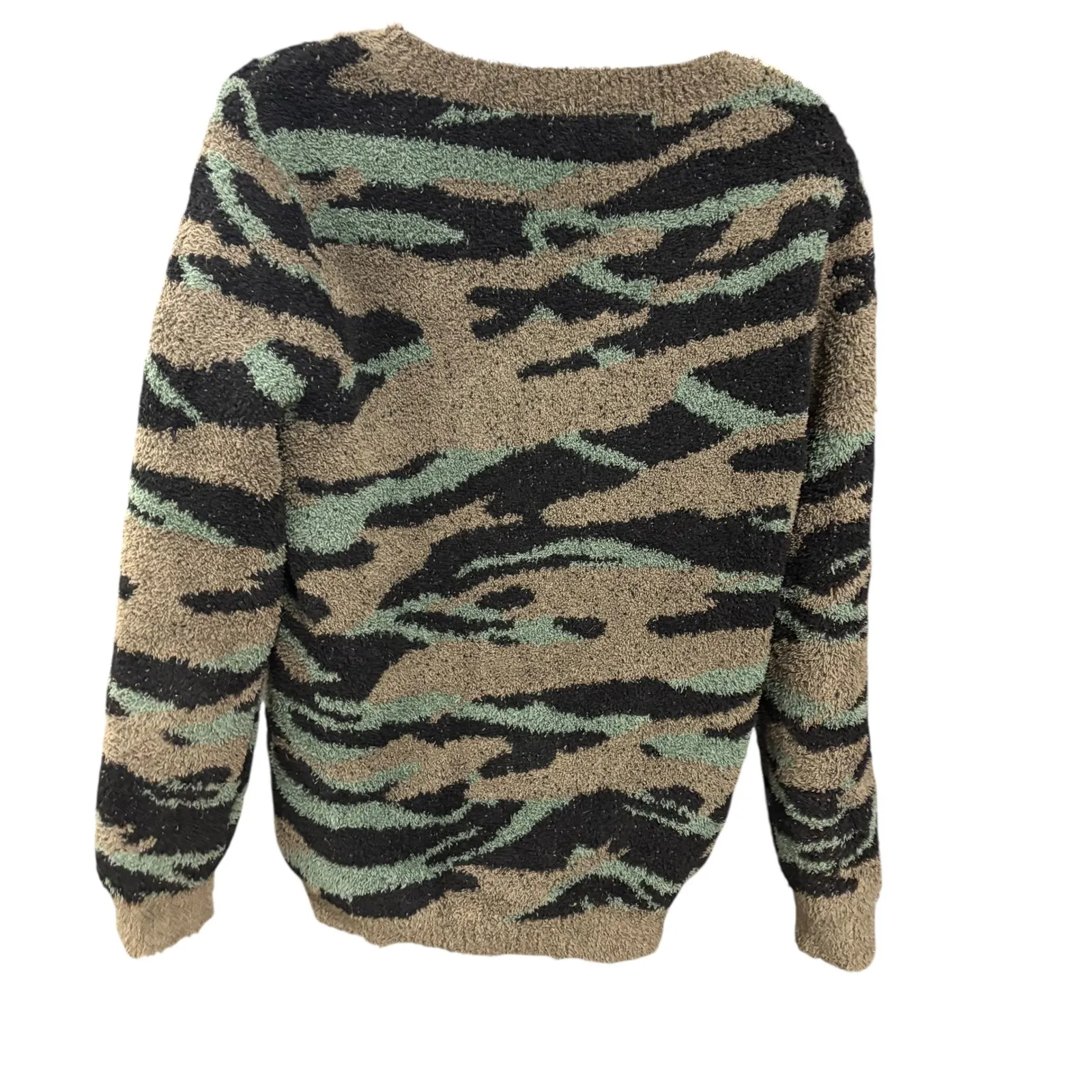 Barefoot Dreams CozyChic‎ Camo Print Pullover Sweater Women's Small - Image 2