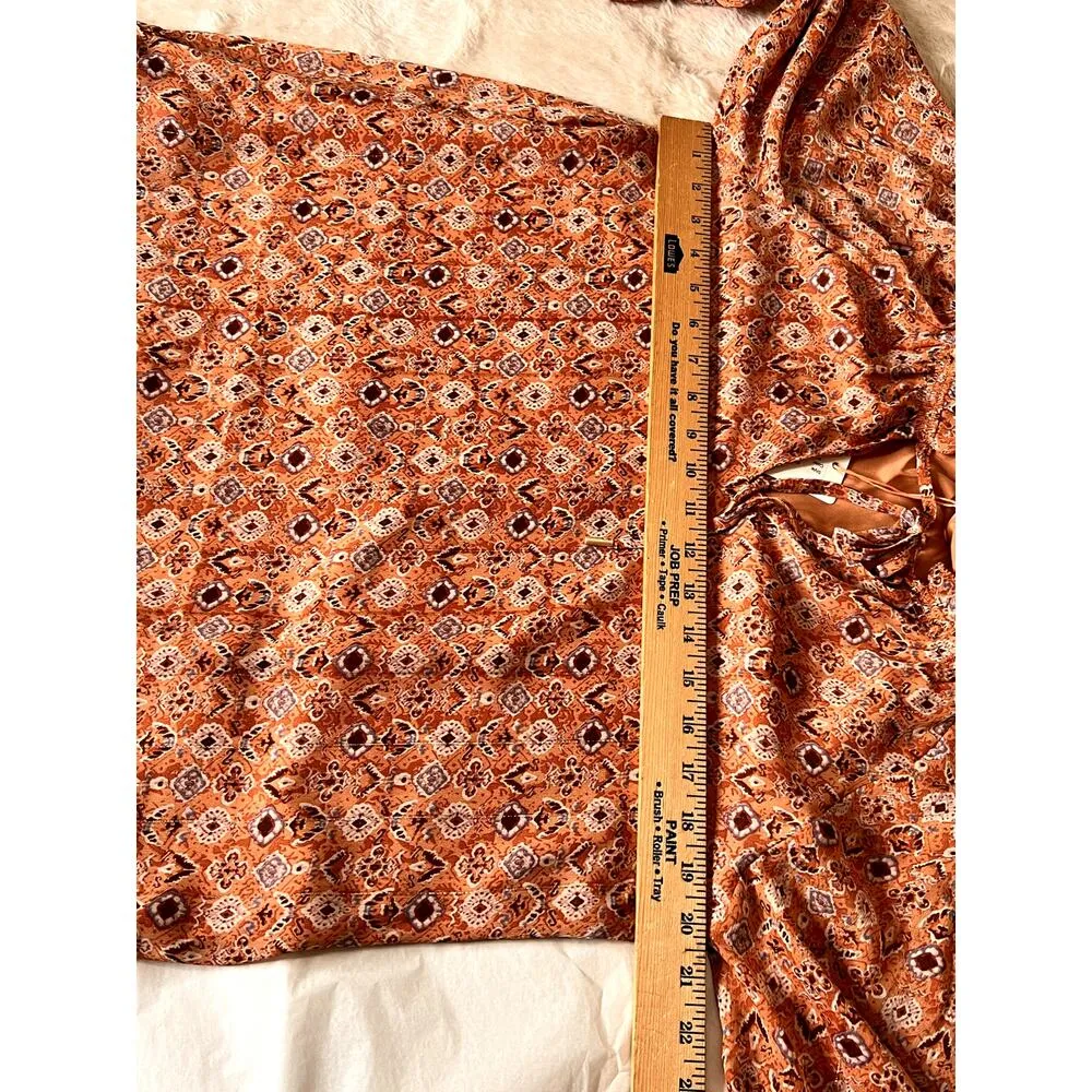 Skies Are Blue womens size S dress terracotta peplum hem western lined - Image 3