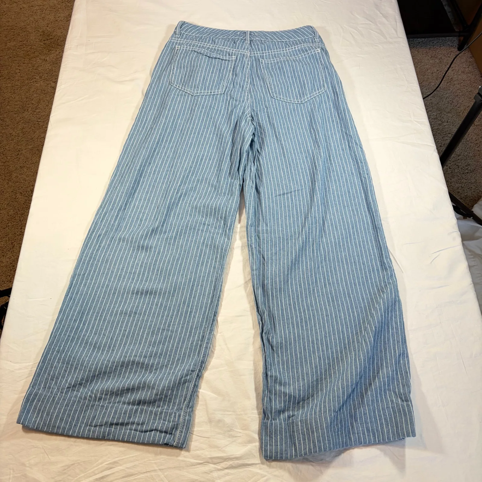 Habitual womens wide leg pinstripe lightweight denim pants.  Size 0/25. boho - Image 5