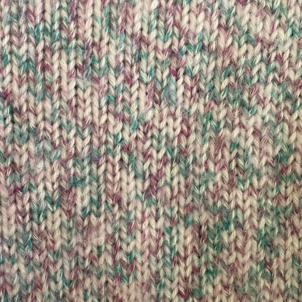 GAP Crew Neck Puff Sleeve Soft Cotton Blend Purple Marle Teal Sweater Pullover M - Image 4