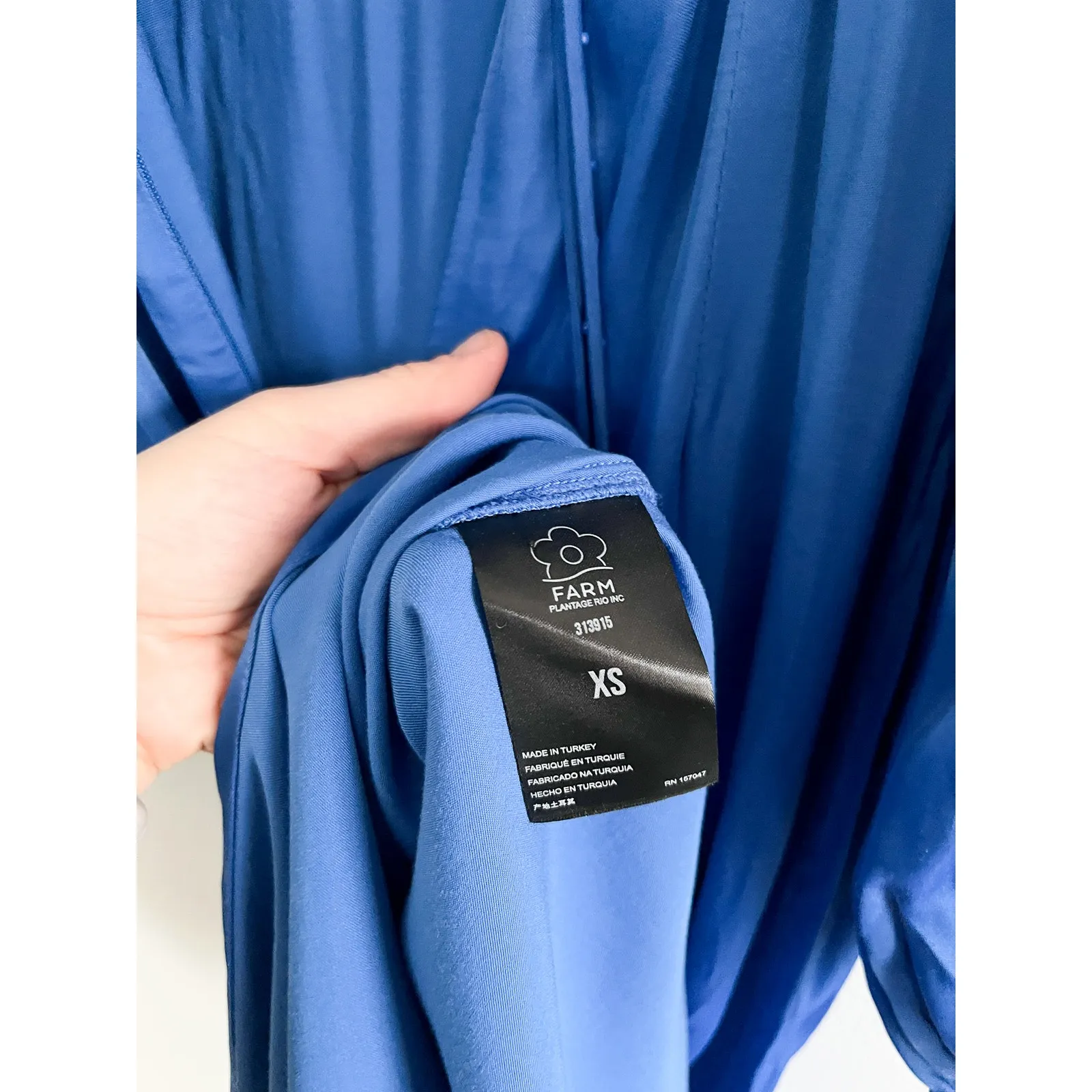 FARM Rio | Open-Back Midi Dress Royal Blue Long Sleeve | Sz XS - Image 12