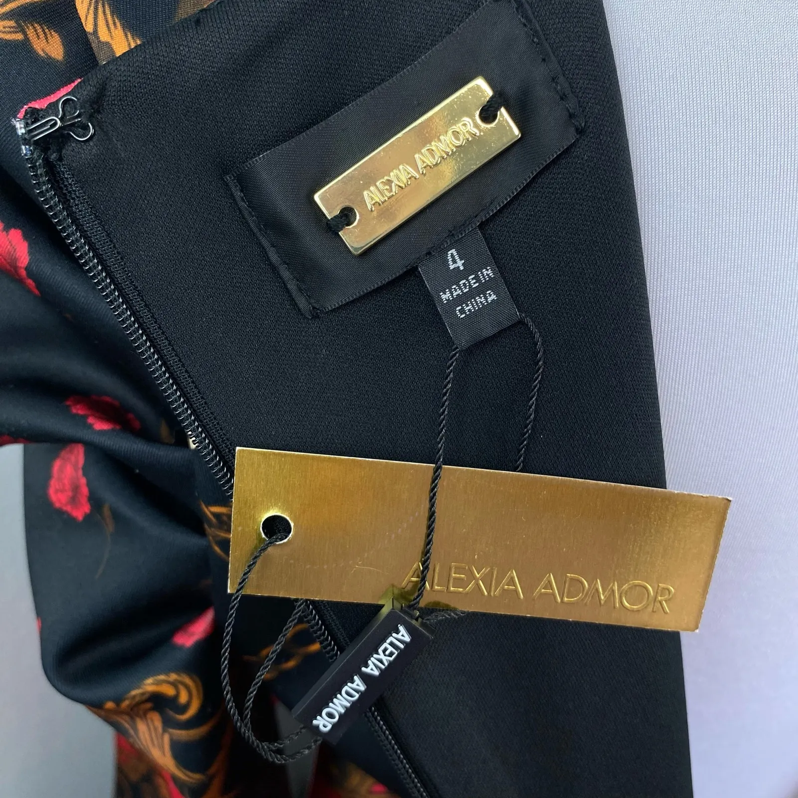 Alexia Admor Elizabeth Floral Sheath Dress Size 4 Puff Long Sleeve - Image 10