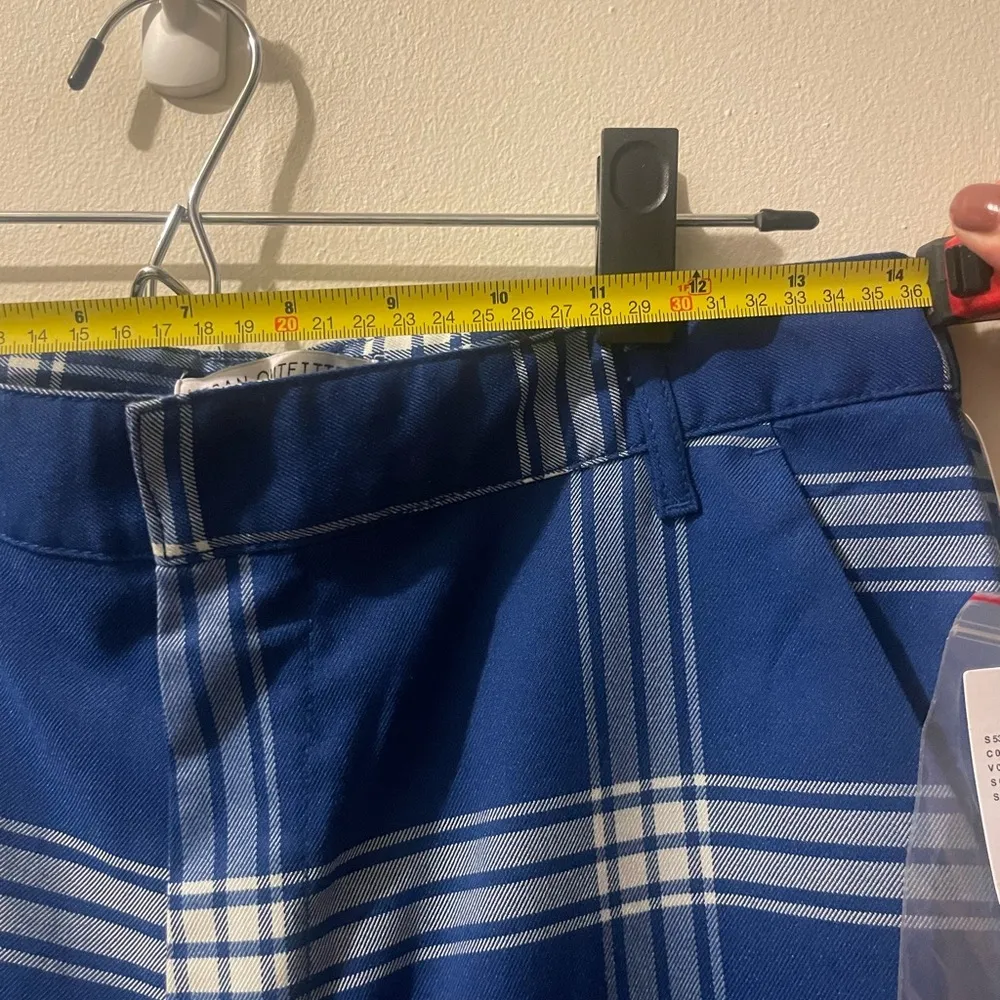 Royal Blue/White Plaid Urban Outfitters Flat Front Zip Slacks/Trousers - Image 4