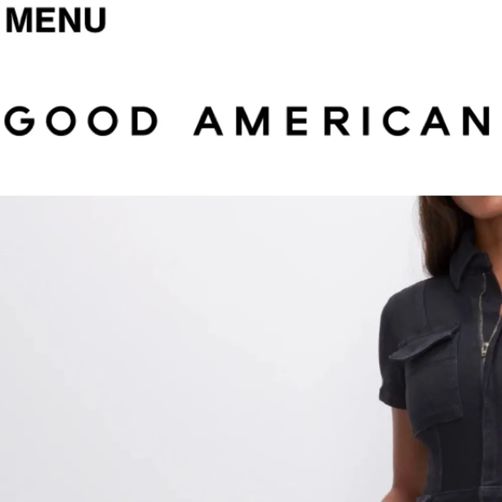 GOOD AMERICAN Denim Jumpsuit Flightsuit Point Collar Straight Leg Black Size 1 - Image 7