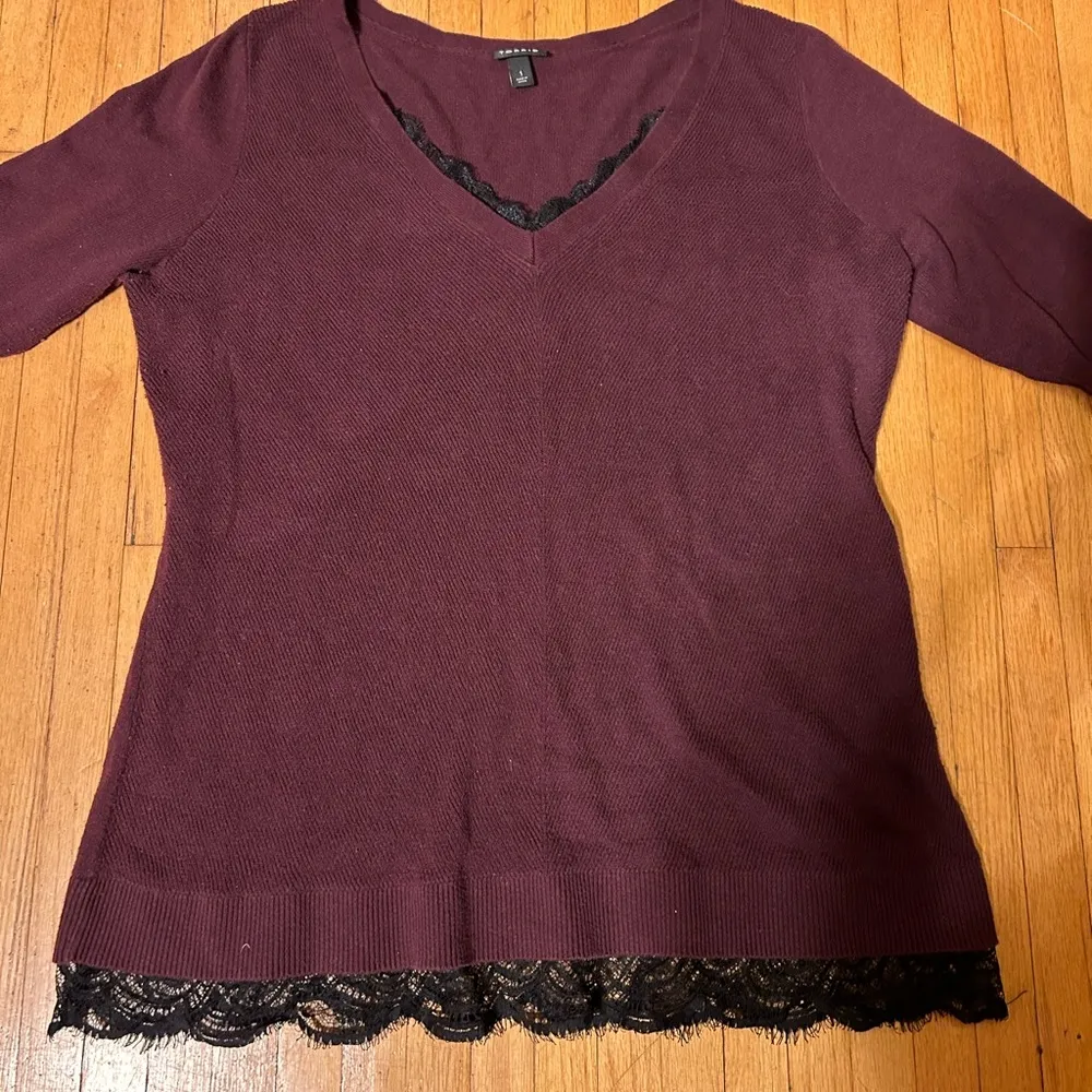 Cute Torrid Sweater with Decorative Lace Touches - Image 3