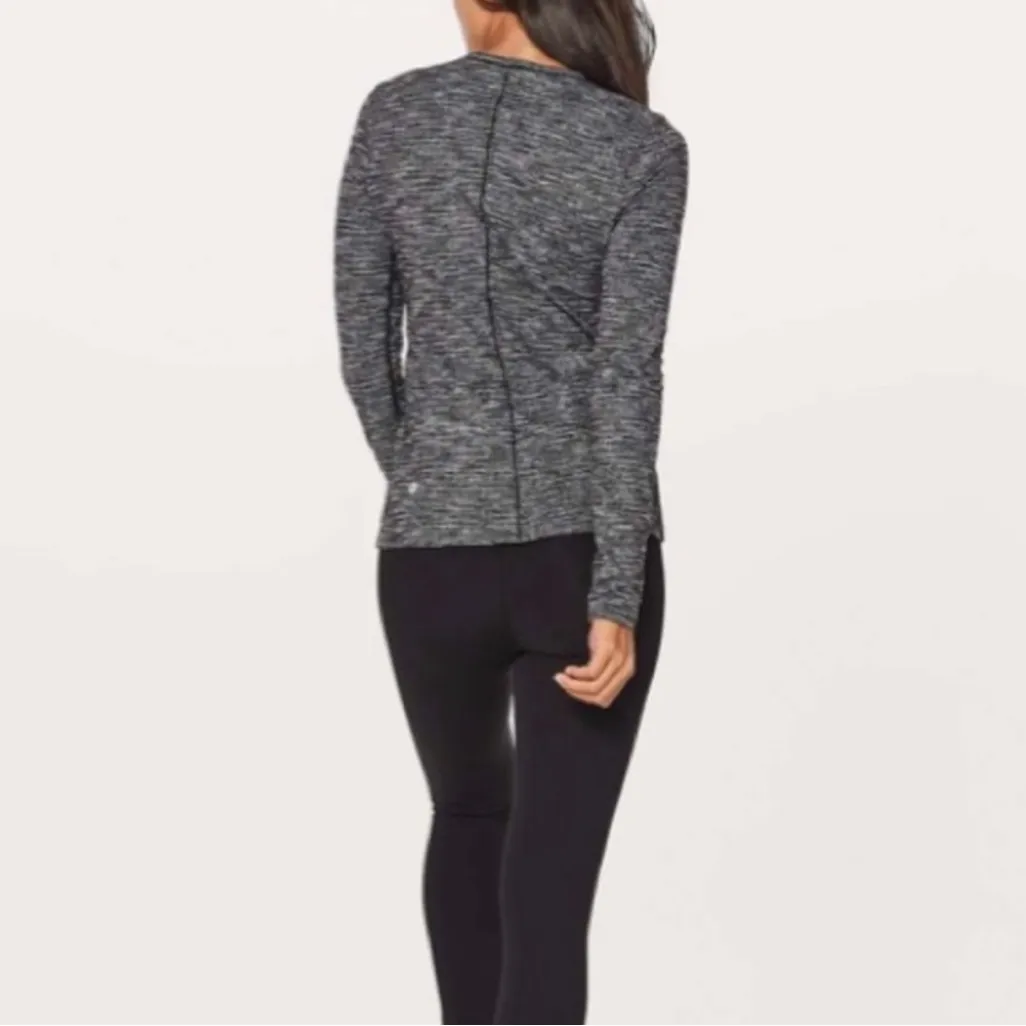 Lululemon Kitsilano Grey Warp Knit Long Sleeve Top LULU LIKE NEW Size 6 Stamp - Image 2