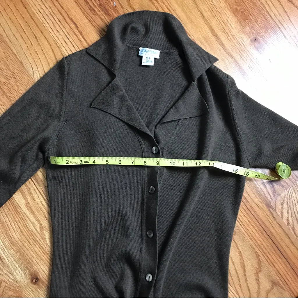 Joan & David  Wool Blend Brown Button-Up Women's Sweater - Image 8