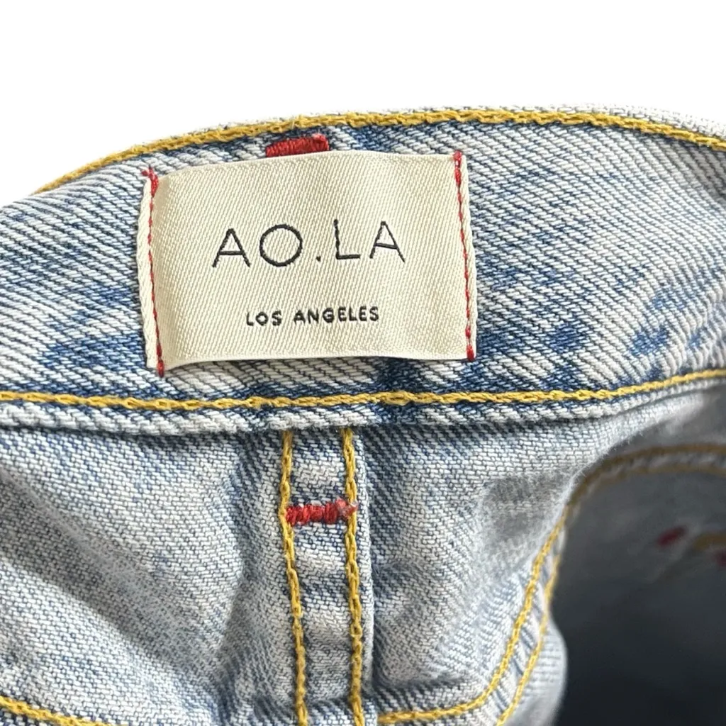 AO.LA by Alice + Olivia Distressed Jeans Size 25 Split Hem Light Wash Cotton - Image 9