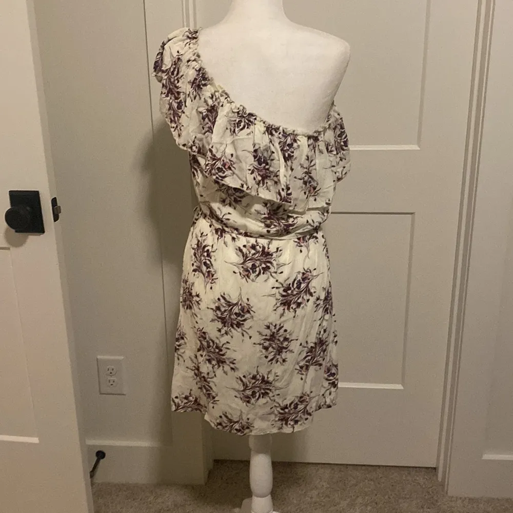 NWT Evereve Vintage Havana One Shoulder Dress Sz M White Size M - Image 4