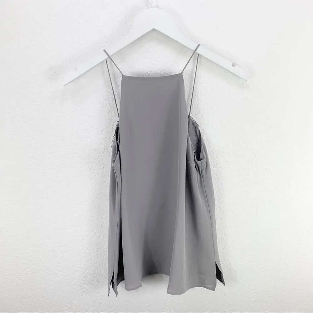 NWT Cami NYC The Charlie Silk Lace Top Grey XS - Image 6