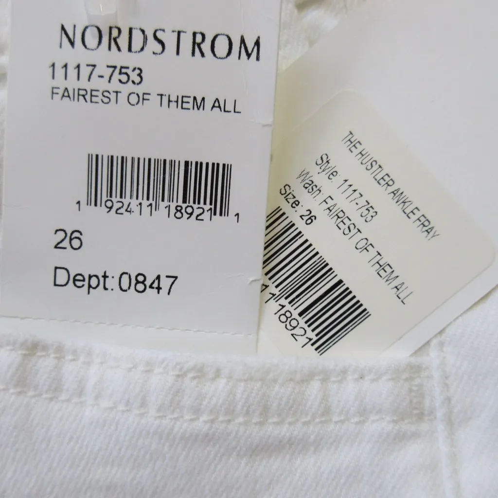 NWT Mother Hustler Ankle Fray in Fairest Of Them All White Stretch Crop Jeans 26 - Image 7