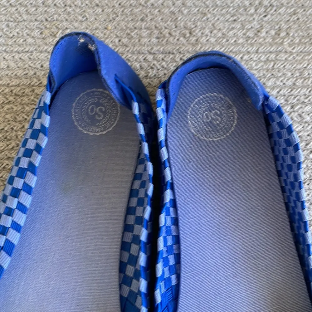 SO Cobalt Blue Stretchy Woven Fabric Flats Size 8.5 - Image 4