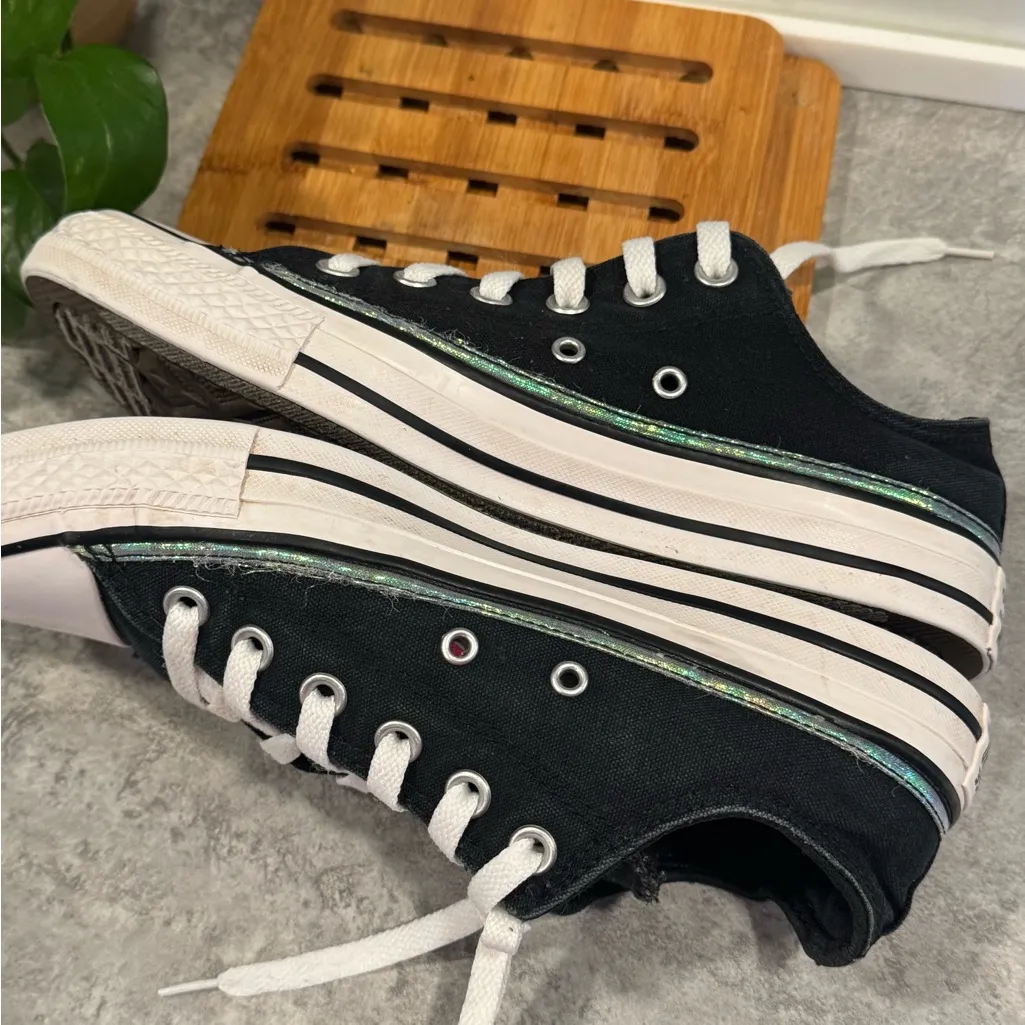 Converse All Star Iridescent Low chuck Taylor 566115f mermaid size 9 - Image 4