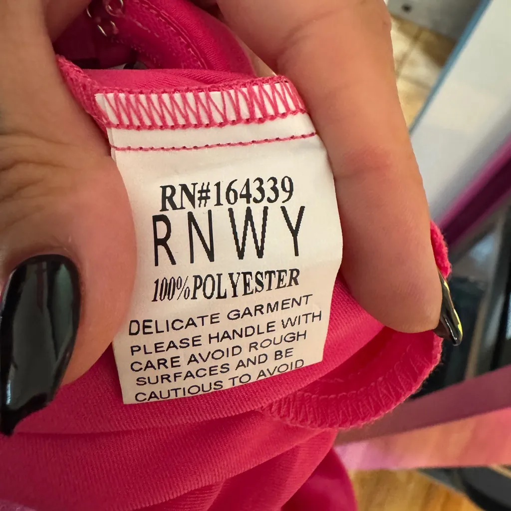 RNWY Vibrant Pink Strapless Wide Leg Jumpsuit in size 10 - Image 5