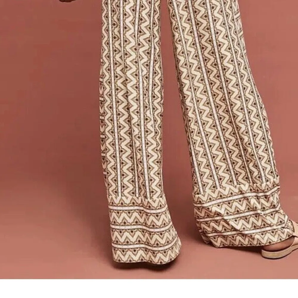 FARM RIO X Anthropologie Wide Leg Palazzo Pants Stripe Geometric Boho Women's XS - Image 3