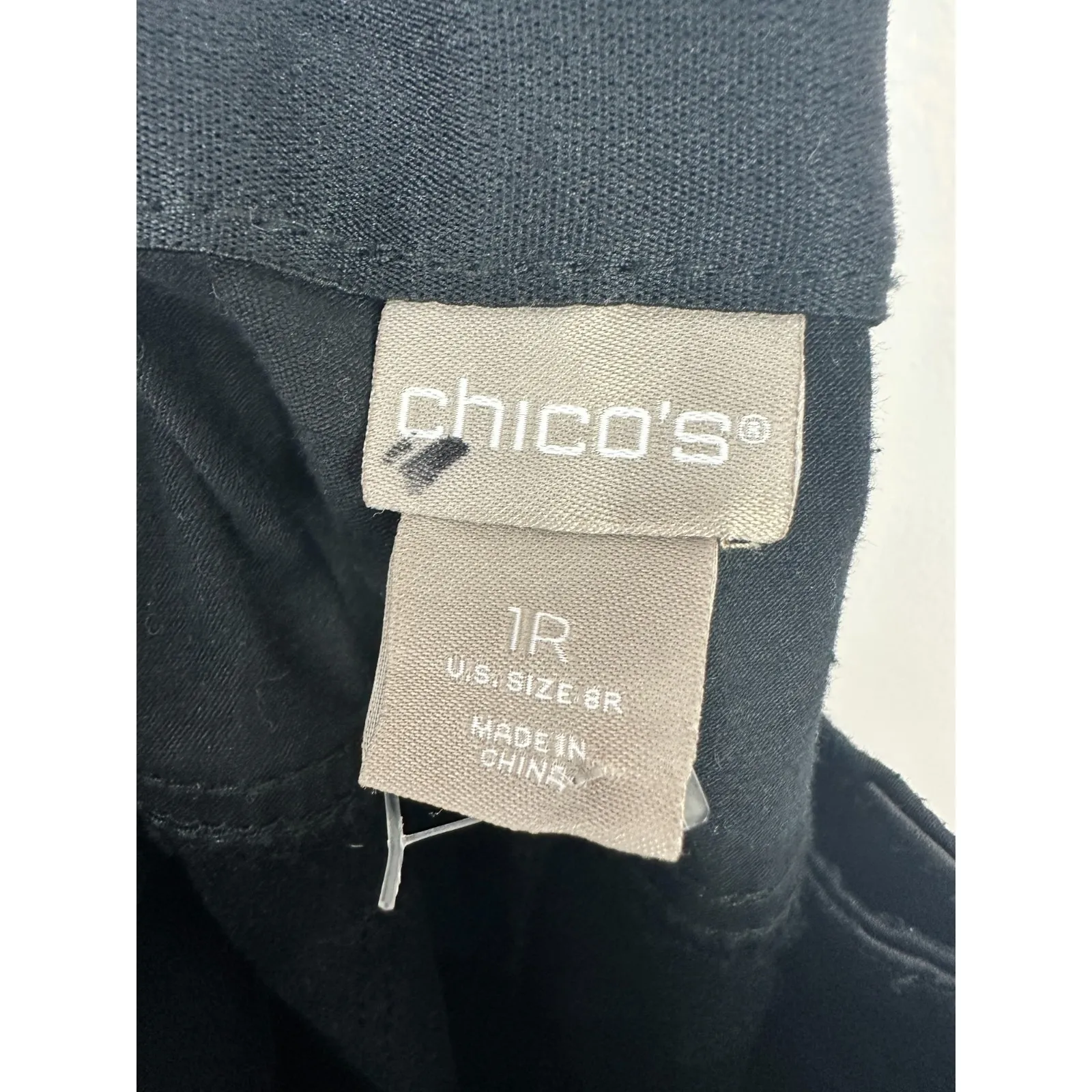 Chicos Pants 8R 1R Black Gray Leopard Jacquard Slim Ankle Career Workwear Chic - Image 2