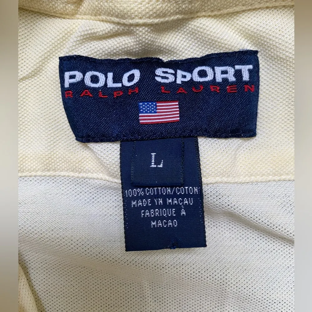 Vintage 90s Y2K Polo Sport Ralph Lauren button down logo polo shirt, size large - Image 5