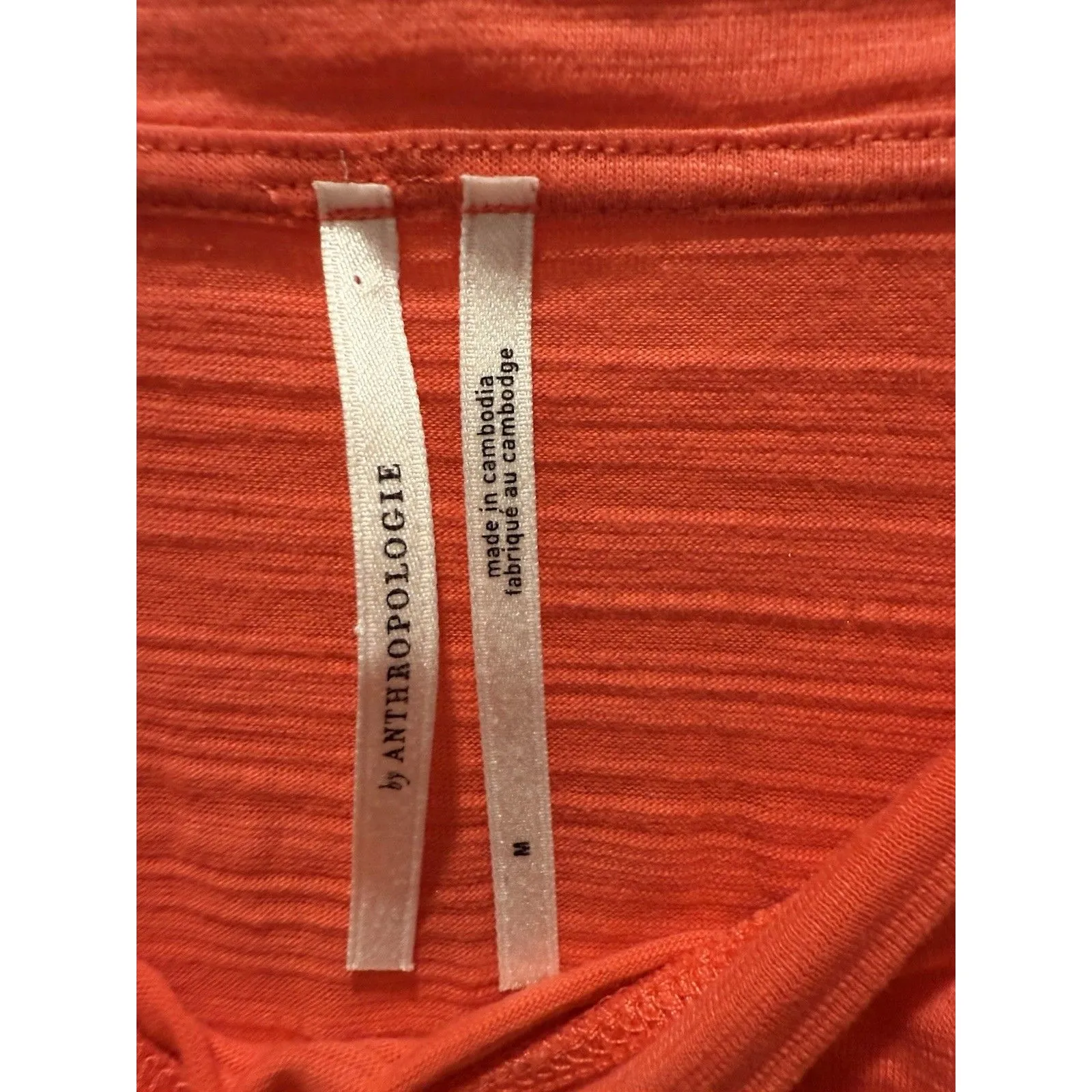 Anthropologie Deedee Short Dolman Sleeve Square Neck Lightweight Top Melon M - Image 4