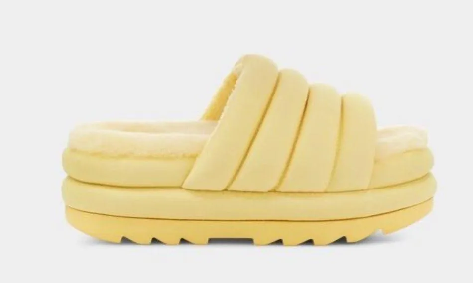 UGG Maxi Slides Sherpa rubber sole platform slip on  yellow shoes comfor… - Image 5