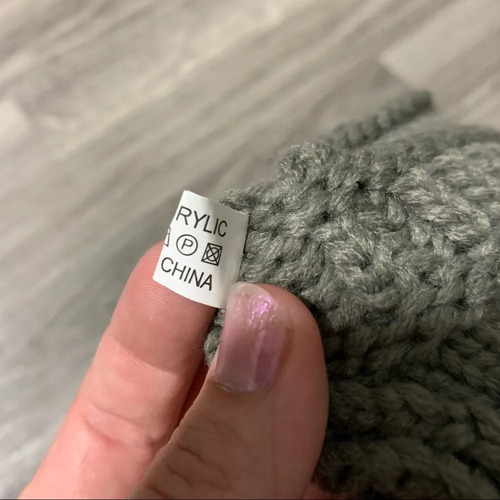 C.C Messy Bun Knit Hat; OS Green - Image 5