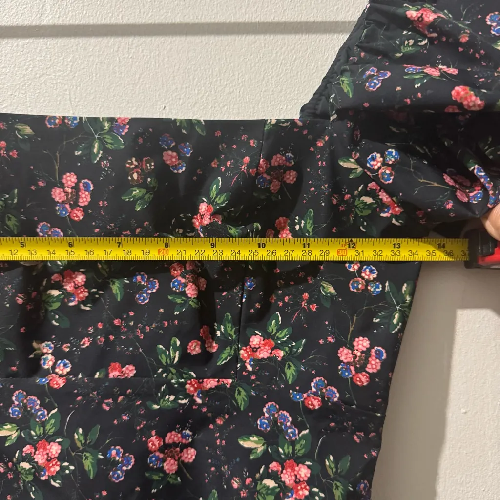 HILL HOUSE Matilda Berry Floral Taffeta Top size XS Black - Image 5