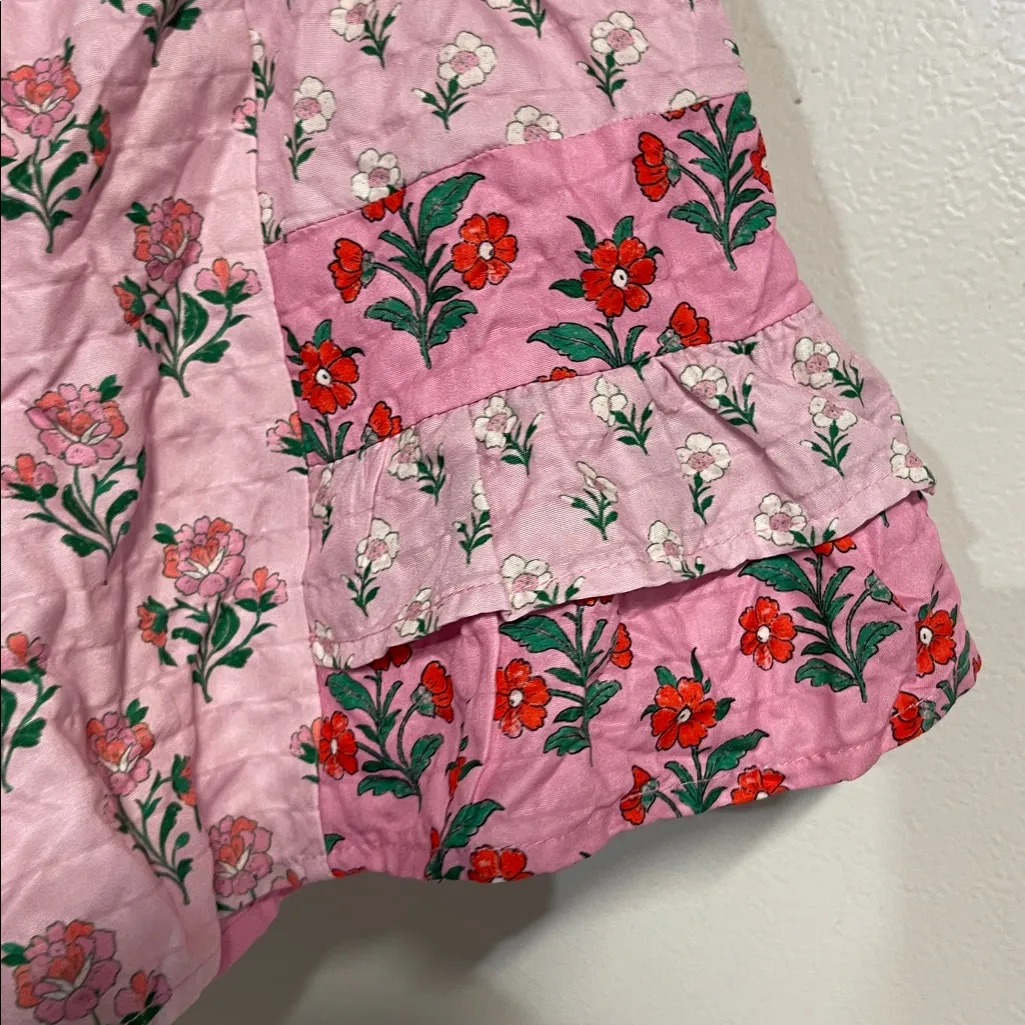 ALTARD STATE PINK FLORAL RUFFLE SHORTS SMALL - Image 3