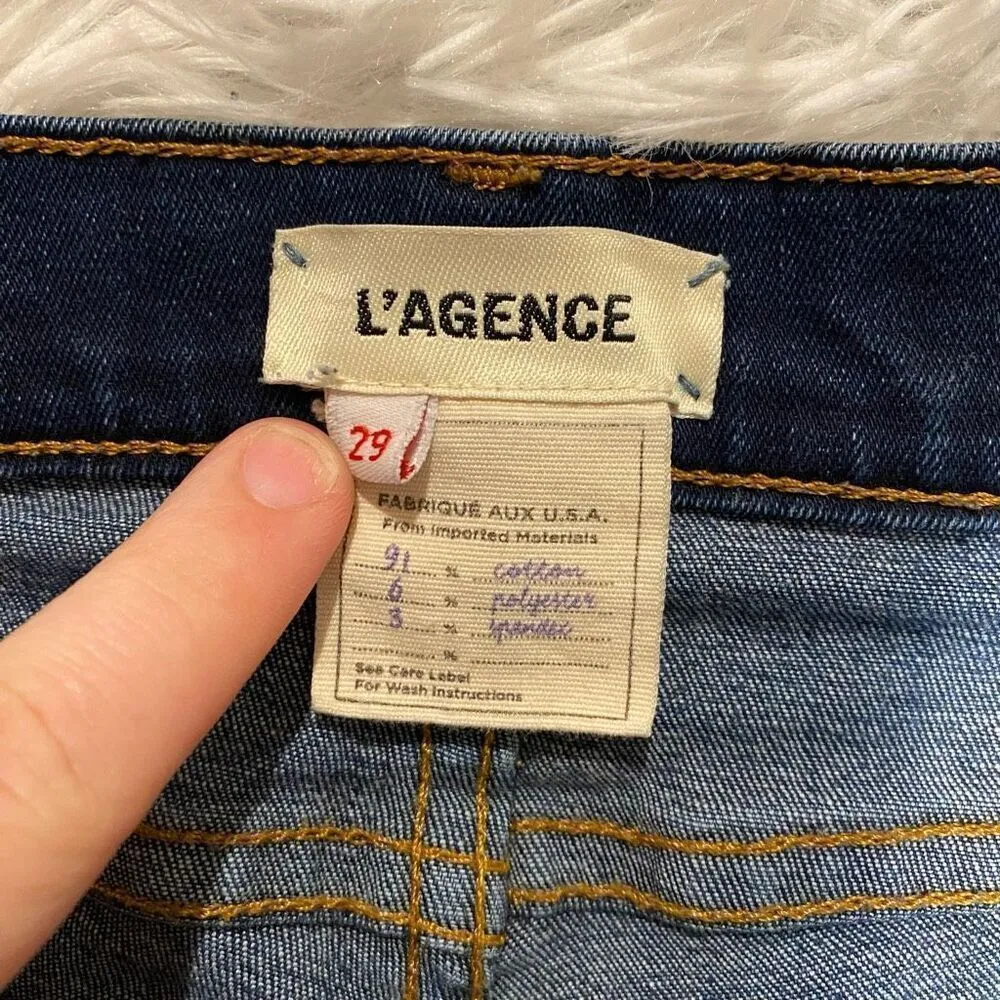 L'agence Brigitte Skinny Mid Rise Jeans in Bay Blue Size 29 - Image 7