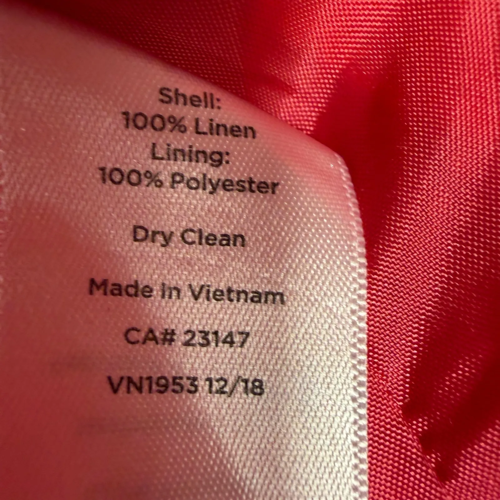 Talbots Linen Colllarless Blazer Lined Women's Size 10 Pink Hook & Eye Closure - Image 10