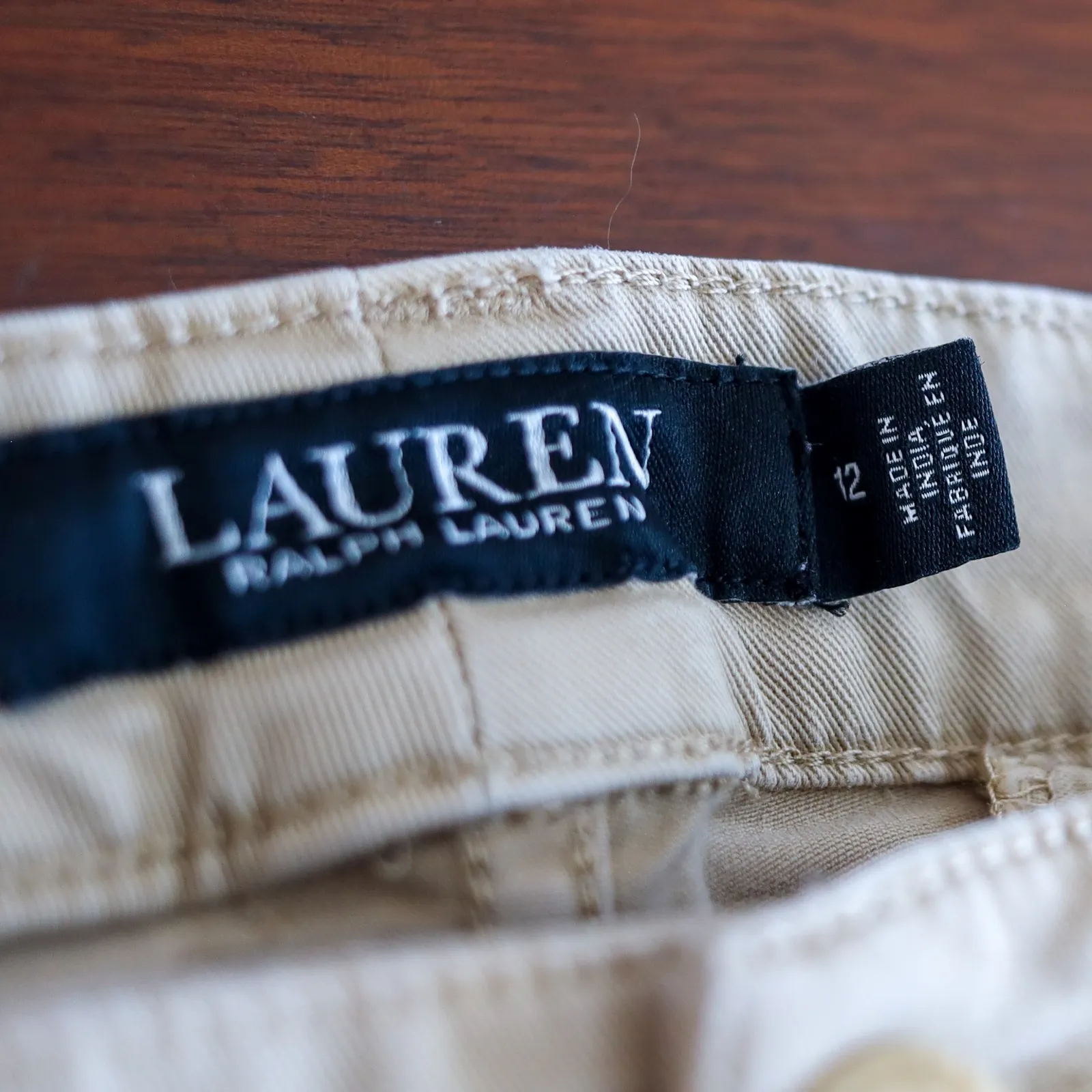 Lauren Ralph Lauren Chino Pants‎ Straight Leg Khaki Size 12 Office Black Label - Image 5