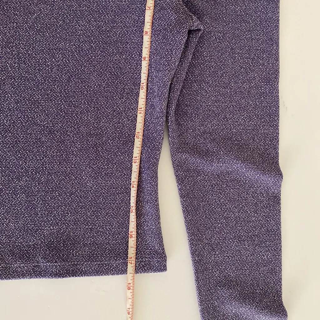 H&M divided Purple Puff Sleeve Fitted Blouse shirt top cropped sparkly small - Image 7