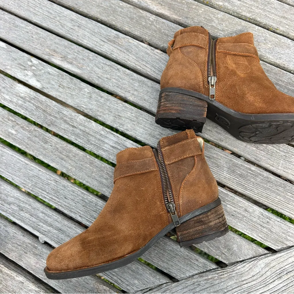 Born Morocco Suede‎ Nubuck Buckle Booties Comfort Walking leather size 6.5 Brown - Image 11