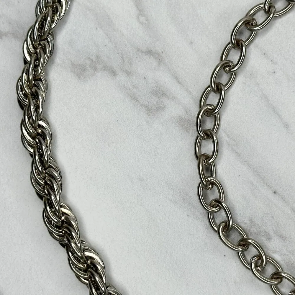 Silver Rope Chain Link Belt Y2K Festival One Size (OS) 27.25" - Image 7