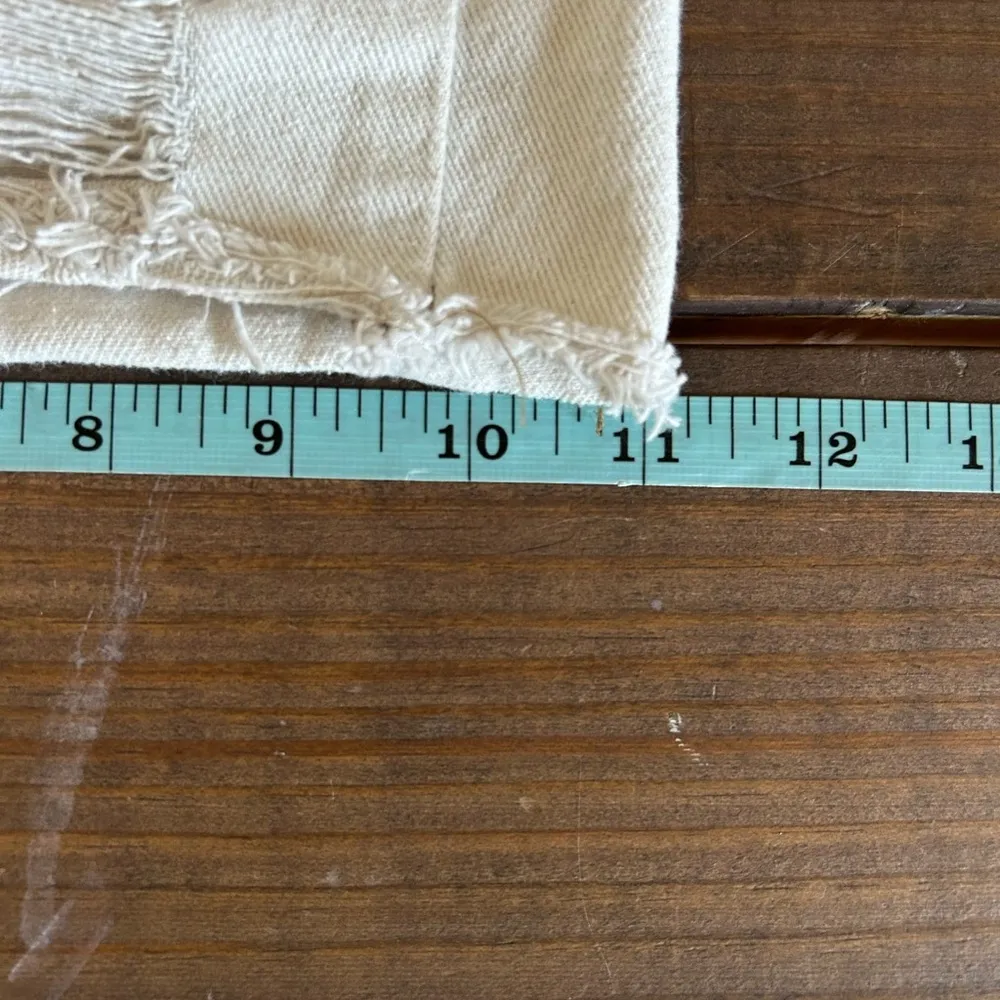 Wild Fable Shorts Womens Sz 4 Cream Denim Highest Rise Cut Off Button Fly - Image 6