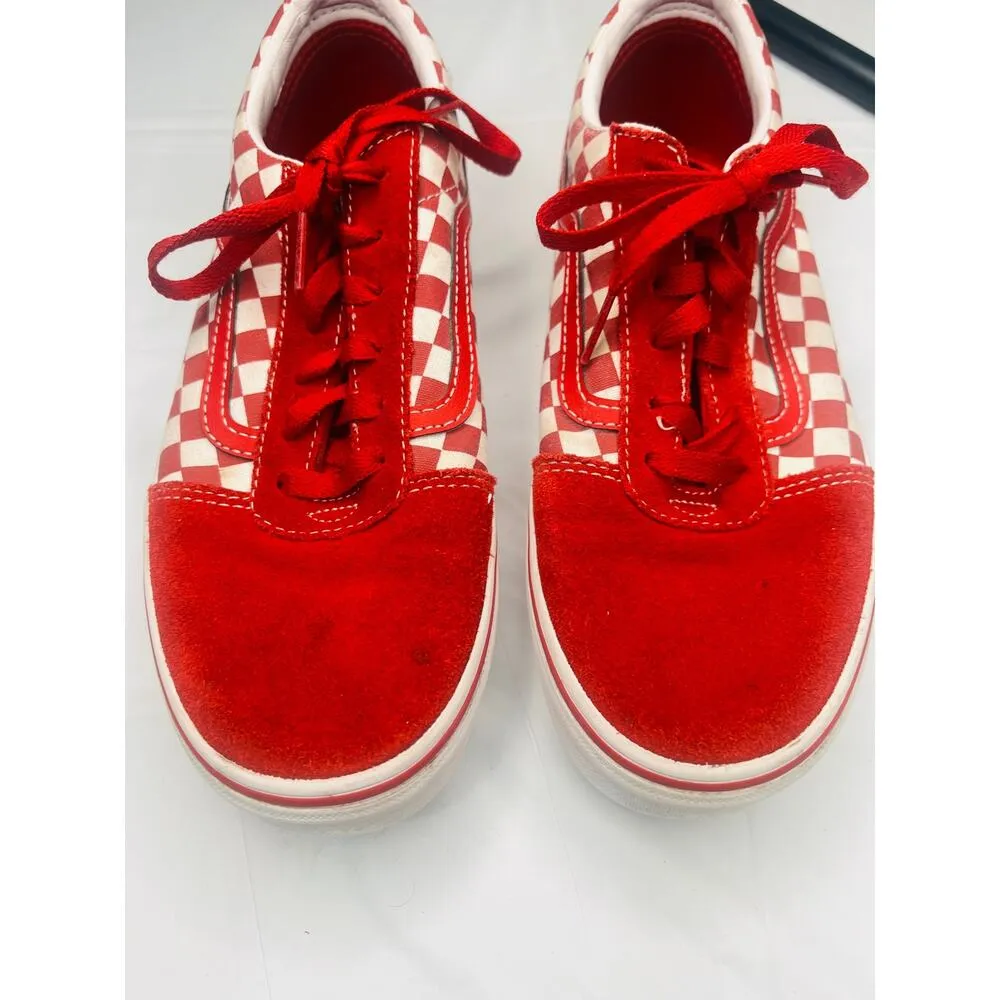 Red checkered old school suede vans - Image 6