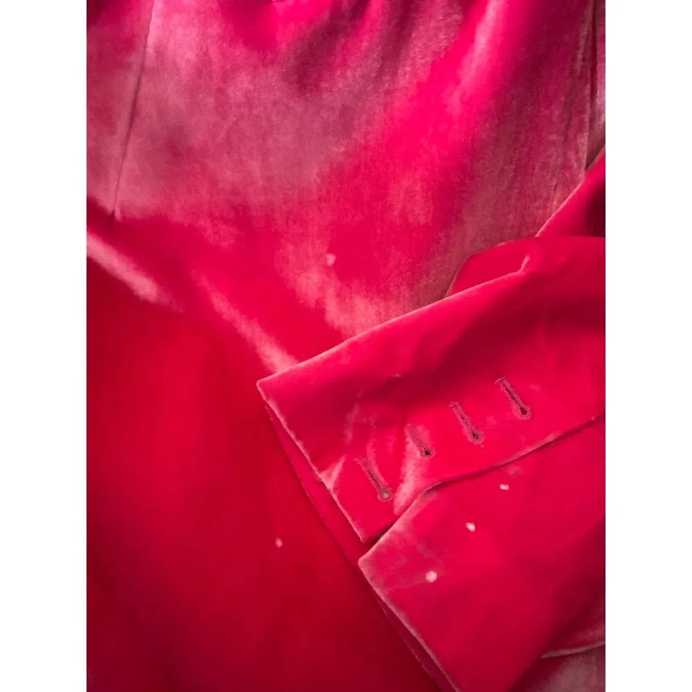 Kate Spade Pink Velvet Blazer open front barbiecore oversized small - Image 16