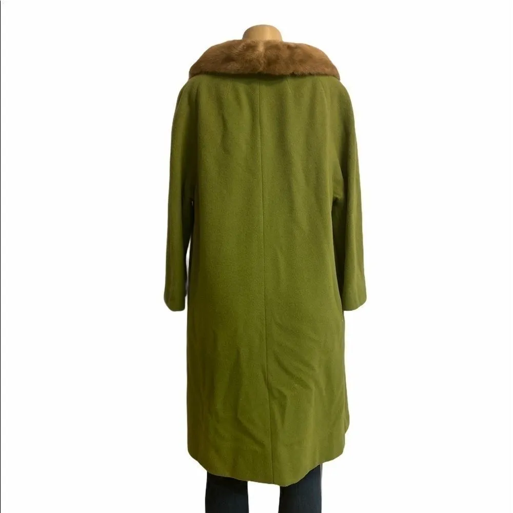 Vintage Marvelous Mrs Maisel Cashmere Coat Green Size L - Image 2