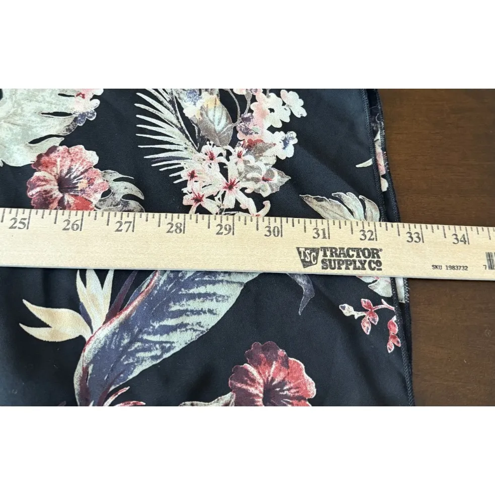 Womens Large Black Colorful Floral Kimono‎ Open Cardigan Beach Preppy Tropical - Image 5