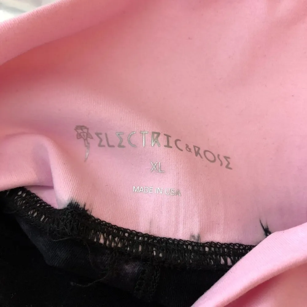 Electric & Rose Venice Leggings Color Block Stretch High Rise Black Pink XL - Image 7