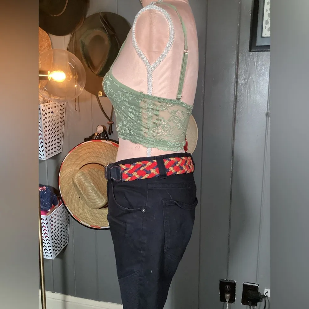 Vintage Braided Belt Small (red, brown, & tan) Red - Image 8