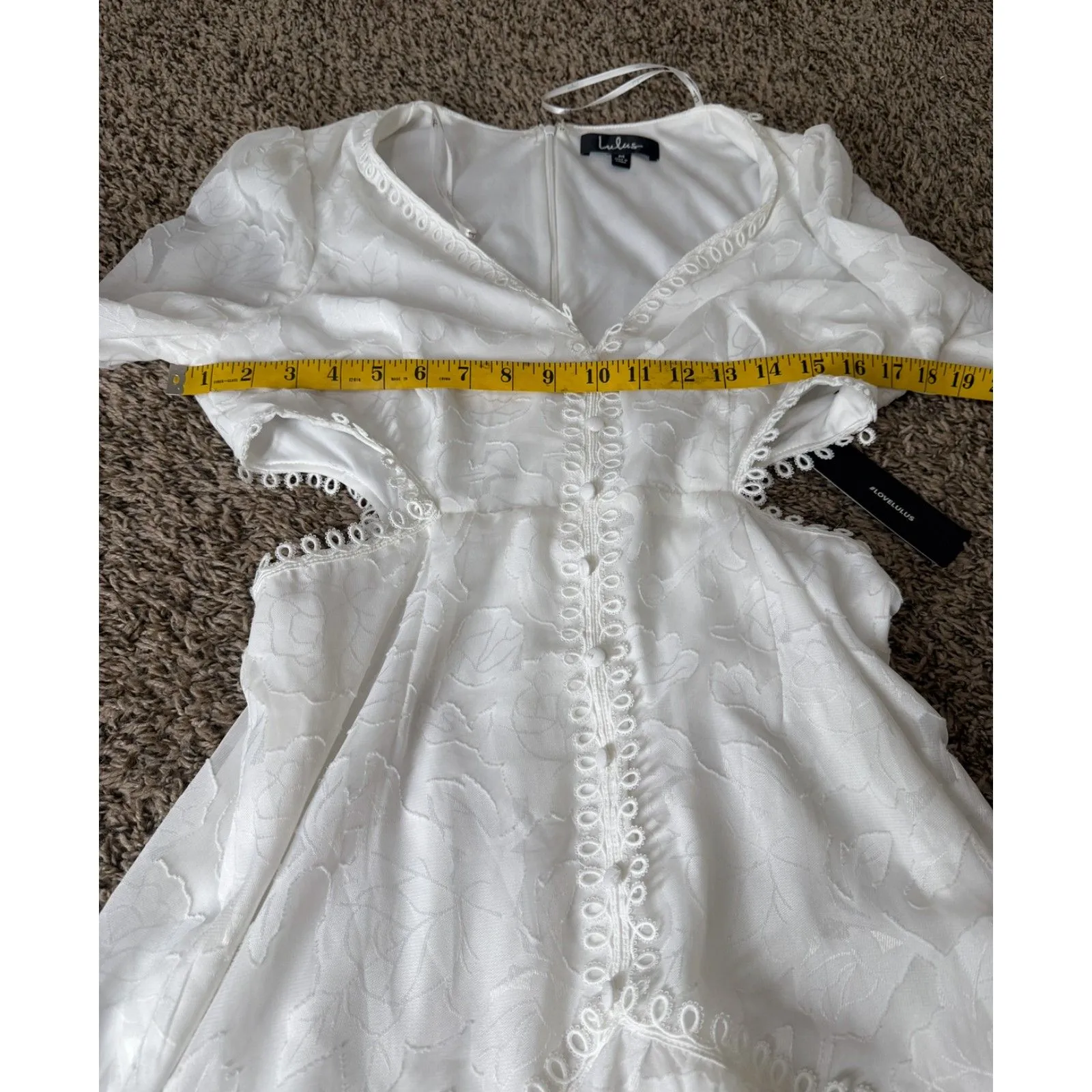 NWT Lulus State of Grace Mini Dress Sz M Edwardian Regency Cutout Cottagecore - Image 11