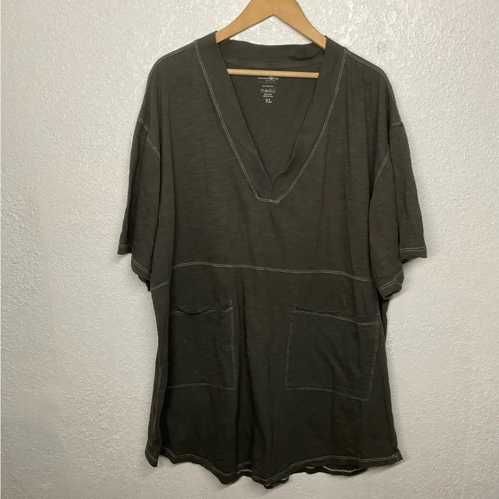 Natural Life Charlie Cotton V-Neck Mini
Dress Charcoal XL - Image 4