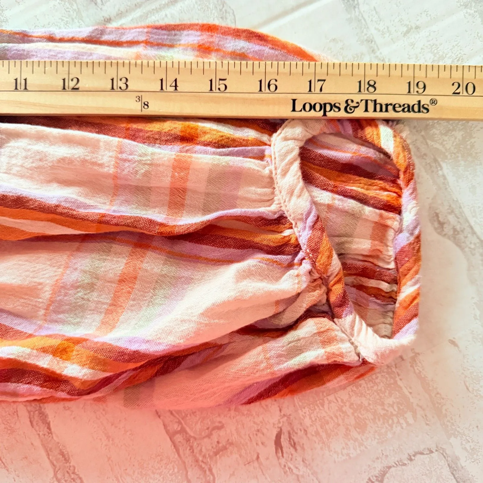 Free People Solstice Plaid Oversized Blouse Raw Seam Side Slits Long Sleeve Sz S - Image 7