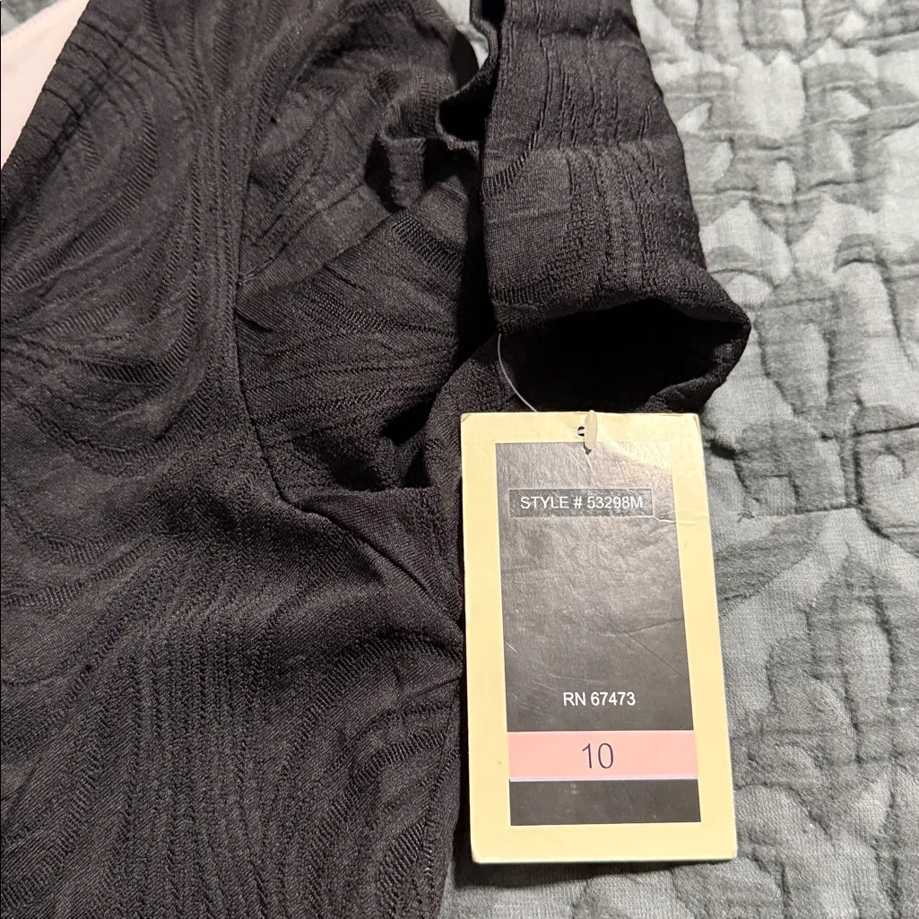 JULIAN TAYLOR women’s size 10 black dress ruched v-neck knee length NWT - Image 10